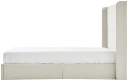King Size Upholstered Bed Frame, 52.3" High Headboard Carmen Wingback Bed Frames - Image 7