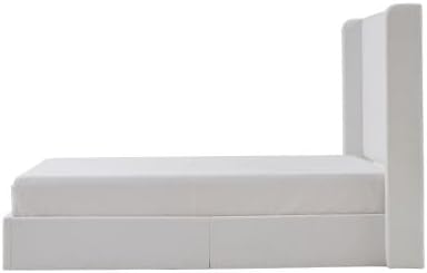 King Size Upholstered Bed Frame, 52.3" High Headboard Carmen Wingback Bed Frames - Image 7