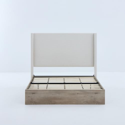 Queen Size Upholstered Bed Frame, Wood Base Platform Beds, No Box Spring Needed - Image 7