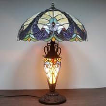 WERFACTORY Tiffany Lamp Yellow Stained Glass Liaison Mather-Daughter Vase Table - Image 6