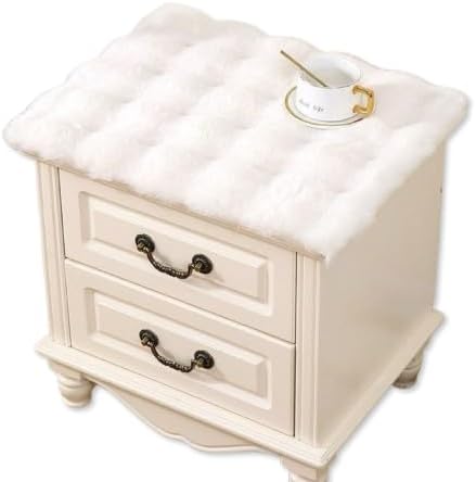 Nightstand Dust Cover Bedside Table Mat lint-White by YASSINHE