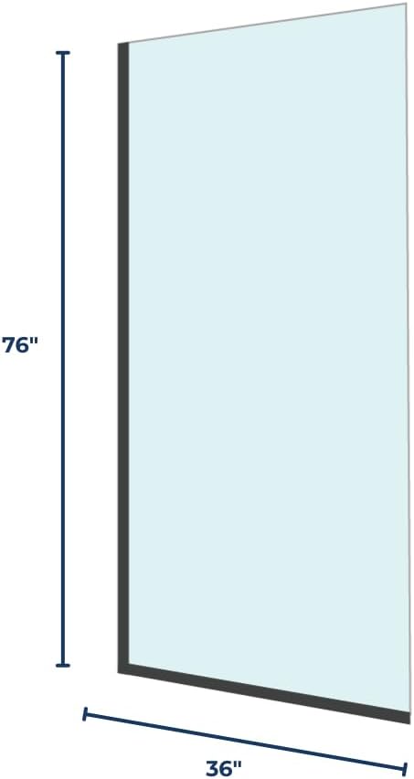 Yana Frameless Shower Door Screen, Fixed Shower Door Panels 3/8" Thick Tempered - Image 6