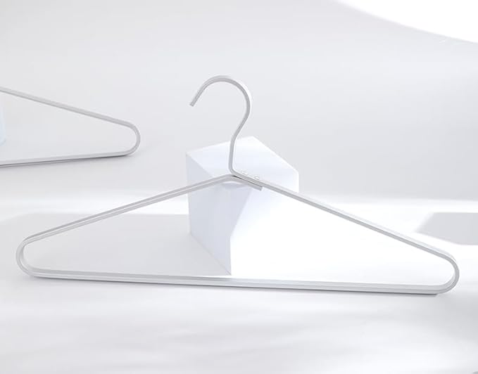 Premium Matte Silvery Aluminum Coat Hangers 90 Piece Set, 16.5” Extra Smooth & - Image 8