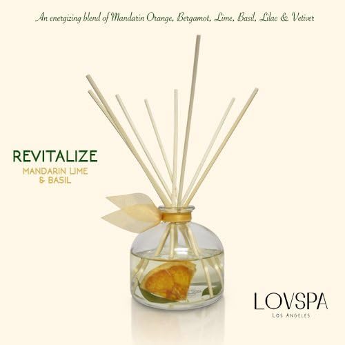 LOVSPA Reed Diffuser Set, Mandarin Lime & Basil Scented Oil Diffuser - Image 4
