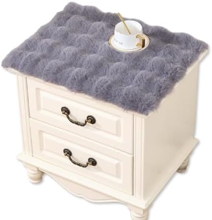 Nightstand Dust Cover Bedside Table Mat lint-Grey by YASSINHE