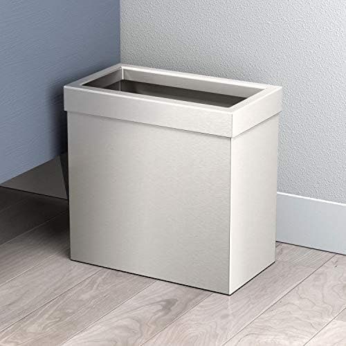 Gatco Modern Rectangle Wastebasket, Satin Nickel - Image 2