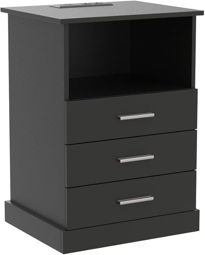 Halitaa Black LED Nightstand - Image 5