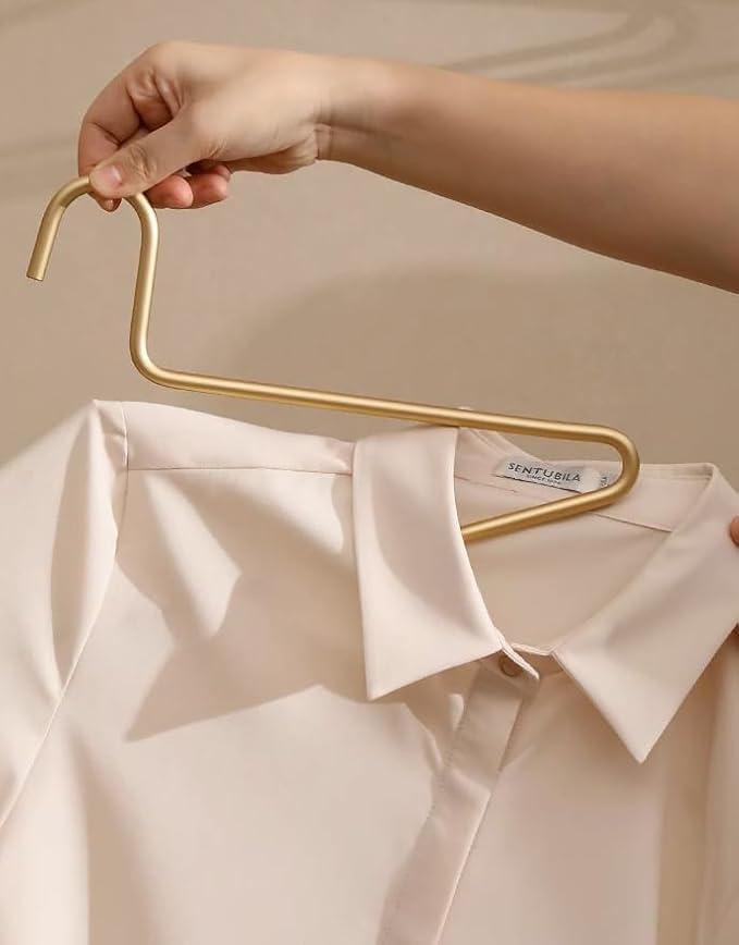 Premium Matte Gold Aluminum Coat Hangers 6 Piece Set, 16.5” Extra Smooth & - Image 6