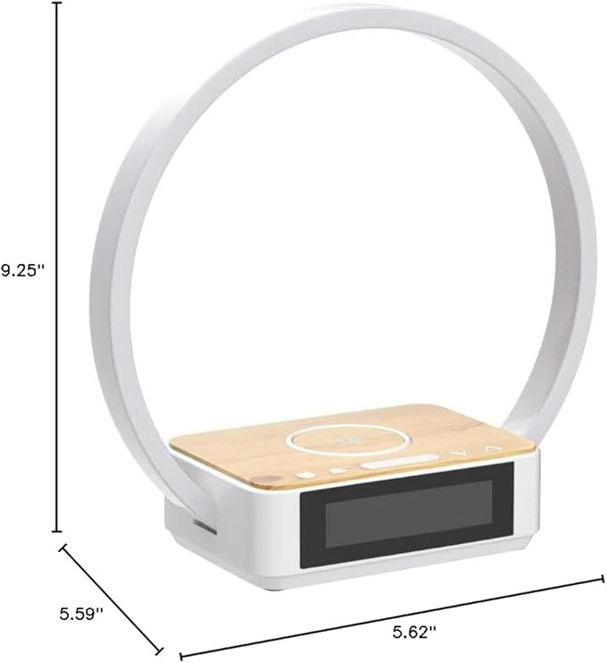 WILIT Bedside Lamp with Alarm Clock, Touch Lamp with Wireless Charger, - Image 14