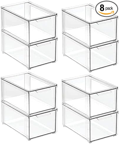 mDesign Plastic Stackable Bathroom Storage Organizer Bin by mDesign