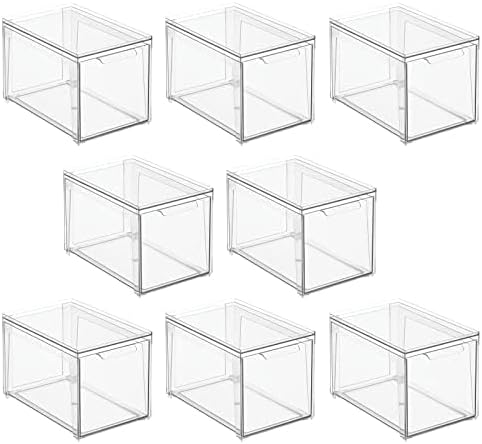 mDesign Plastic Stackable Closet Storage Organizer Bins by mDesign