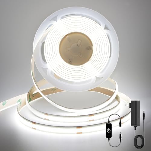 COB LED Strip, LED Strip Lights 3M/9.84ft, Touch Dimmable LED Strips, 6000K by PanderyCOBLightUPYourLife