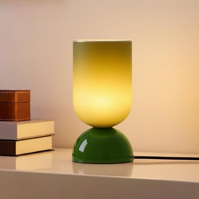 8.9" Modern Glass Table Lamp for Living Room, Dimmable Desk Lamps for Bedroom by Keazile