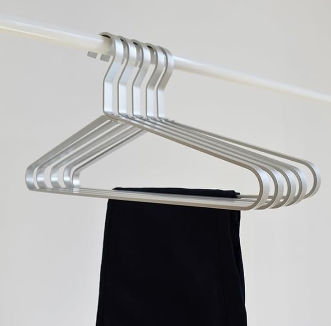 Premium Matte Silvery Aluminum Coat Hangers 90 Piece Set, 16.5” Extra Smooth & - Image 5