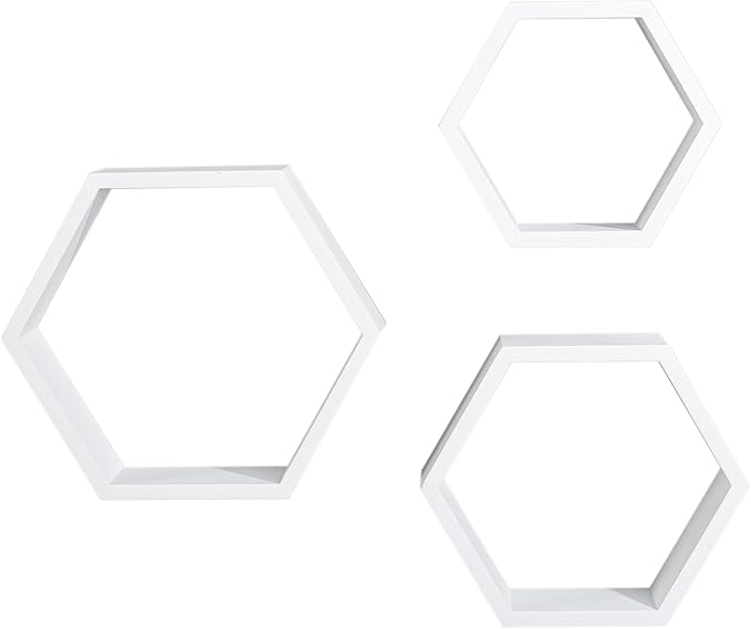 AHDECOR Hexagon Floating Shelves, Office | Hexagonal Wall Organizer Hanging - Image 7