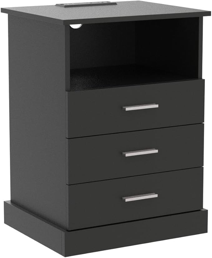 Halitaa Black LED Nightstand - Image 5