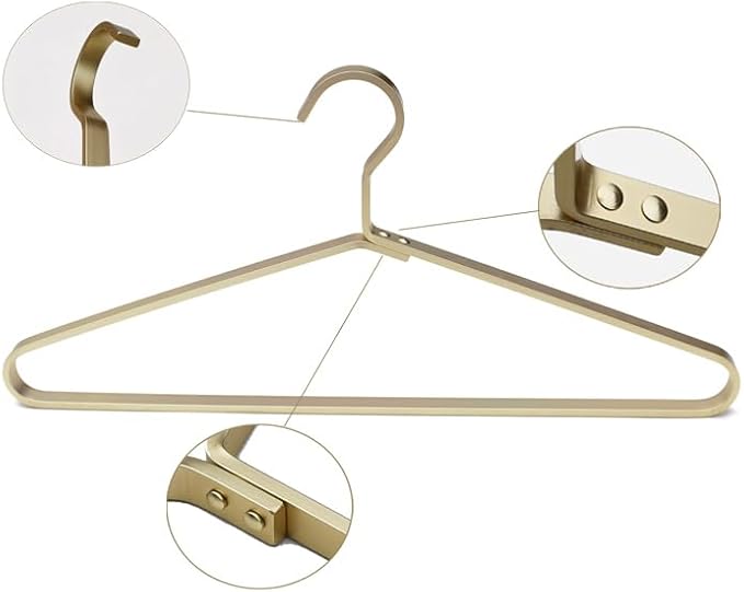 Premium Matte Gold Aluminum Coat Hangers 90 Piece Set, 16.5” Extra Smooth & - Image 4