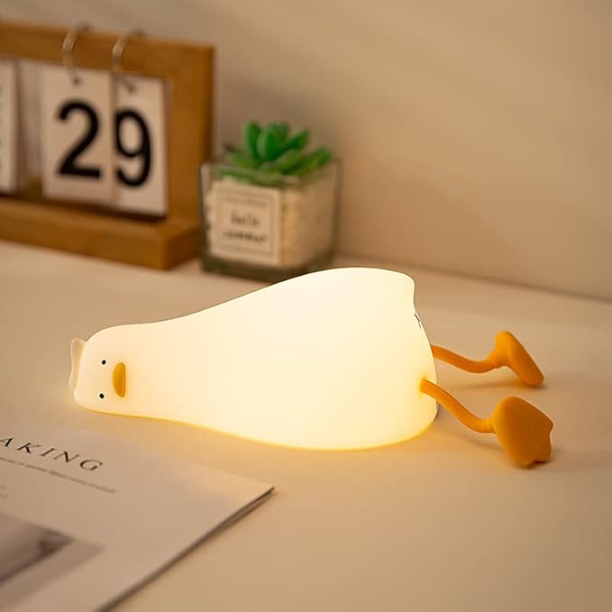 Lying Flat Duck Night Light, 3 Level Dimmable LED Nursery Nightlight, Cute - Image 5