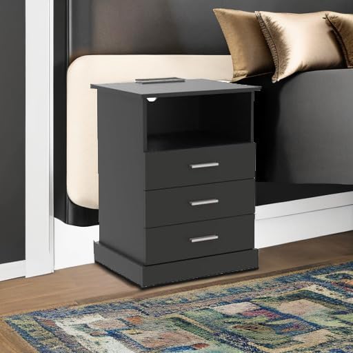 Halitaa Black LED Nightstand - Image 6