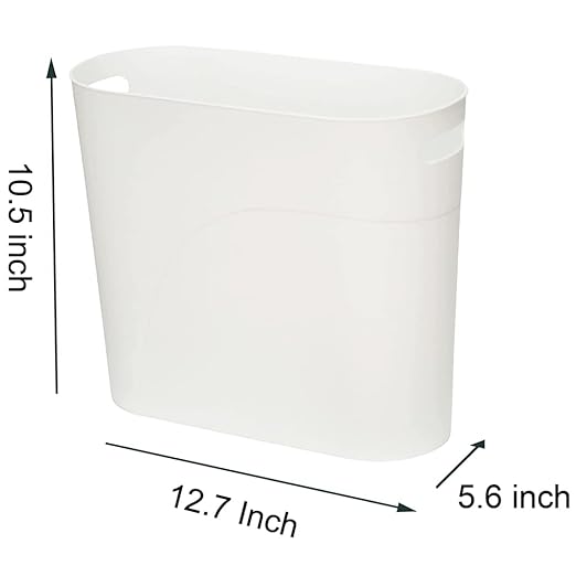 ROYFACC Small Trash Can Plastic Bathroom Wastebasket 3.2 Gallon Slim Garbage - Image 4