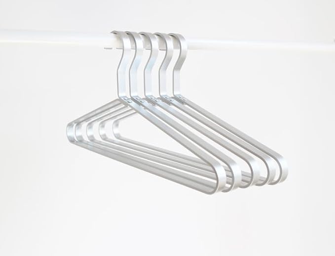 Premium Matte Silvery Aluminum Coat Hangers 90 Piece Set, 16.5” Extra Smooth & - Image 2