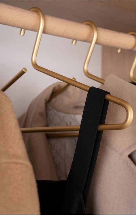 Premium Matte Gold Aluminum Coat Hangers 10 Piece Set, 16.5” Extra Smooth & - Image 8
