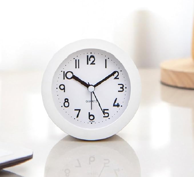 Alarm Clock with Backlight, 4 Inches White Desk Clock - Image 9