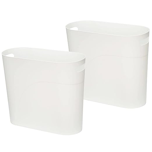 ROYFACC Small Trash Can Plastic Bathroom Wastebasket 3.2 Gallon Slim Garbage by ROYFACC