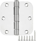 6 Pack Round Door Hinges 3-1/2" x 3.5 inch, 5/8 Radius, Polished Chrome 3 ½ by TDCHINGES