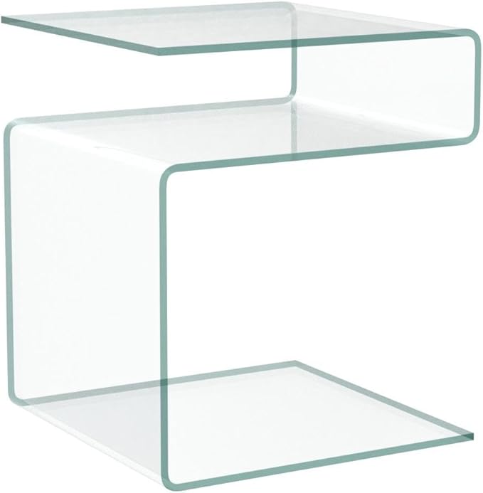 Glass Nightstand, Side Table, S-Shaped End Table - Image 4