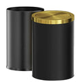 9L / 2.4 Gallon Black Metal Trash can by YOJIA