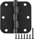 90 Pack Rounded Matte Black Door Hinges 3.5 Inch 5/8" Radius by TDCHINGES