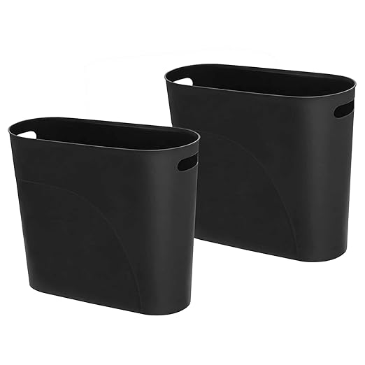 ROYFACC Small Trash Can Plastic Bathroom Wastebasket 3.2 Gallon Slim Garbage by ROYFACC