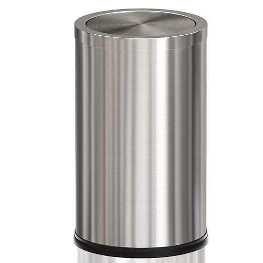4.7 Gallon/18L Stainless Steel Bathroom Trash Can, Elegant Waste Basket by YOJIA