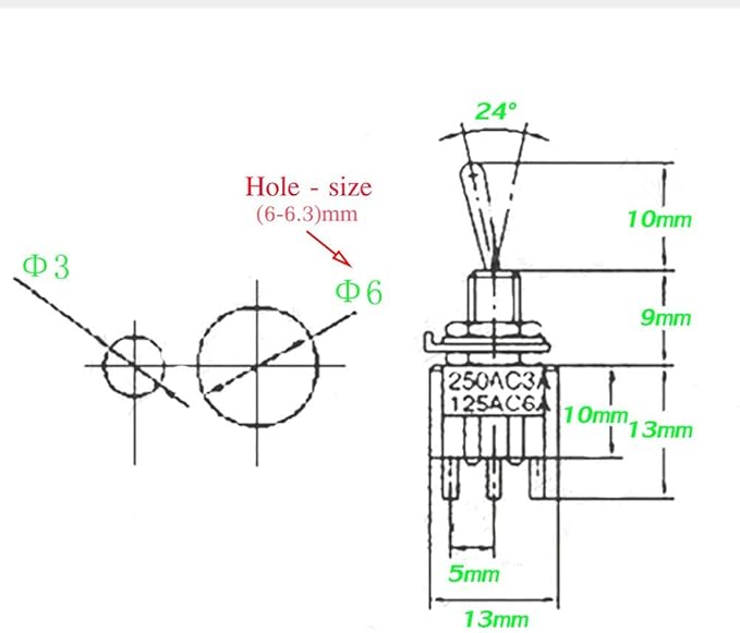VONVOFF Toggle Switch, 3v/5v/12v/24v/72v/110v/220v/240v/Mini Toggle Switches - Image 4