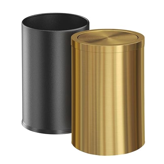 Stainless Steel Gold Bathroom Trash Can by YOJIA