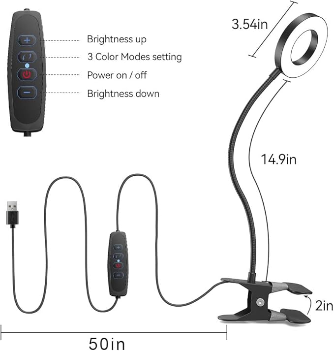 GARMESE LED Desk Lamp Clip on Light - Image 4