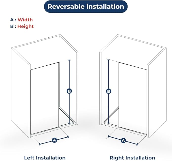 Yana Frameless Shower Door Screen, Fixed Shower Door Panels 3/8" Thick Tempered - Image 8