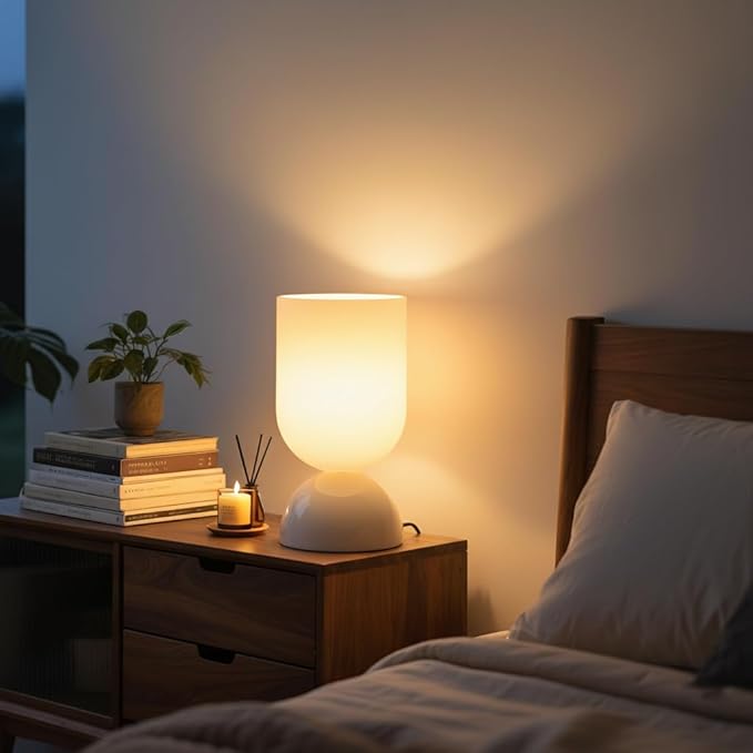8.9" Modern Glass Table Lamp for Living Room, Dimmable Desk Lamps for Bedroom - Image 8