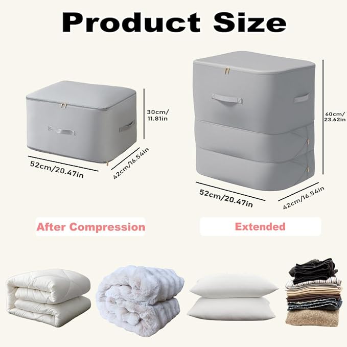 Ultra Space Saving Self Compression Organizer, 3-Layer Zipper Large Capacity - Image 3
