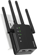WiFi Extender Signal Booster, 1200Mbps WiFi Booster, Long Range up to 12880 Sq by GEYILO