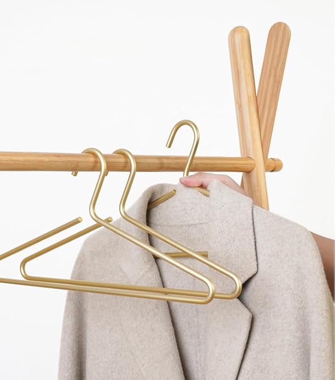Premium Matte Gold Aluminum Coat Hangers 6 Piece Set, 16.5” Extra Smooth & - Image 8