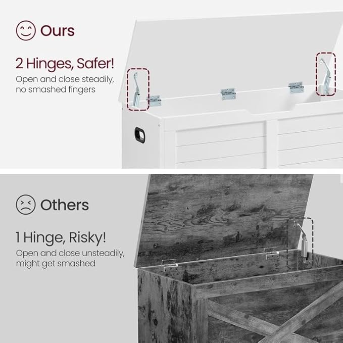 VASAGLE Storage Chest, Storage Bench - Image 4