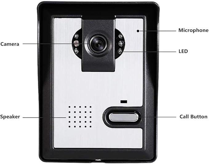 AMOCAM Video Door Phone System, 4.3 Inches Clear LCD Monitor Wired Video - Image 6
