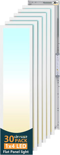 AIKVSXER 30 Pack 1x4 LED Flat Panel Light, 50W 5500LM Surface Mount Ceiling by AIKVSXER
