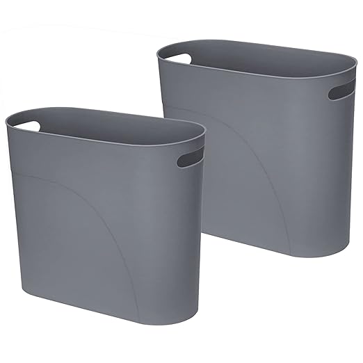 ROYFACC Small Trash Can Plastic Bathroom Wastebasket 3.2 Gallon Slim Garbage by ROYFACC