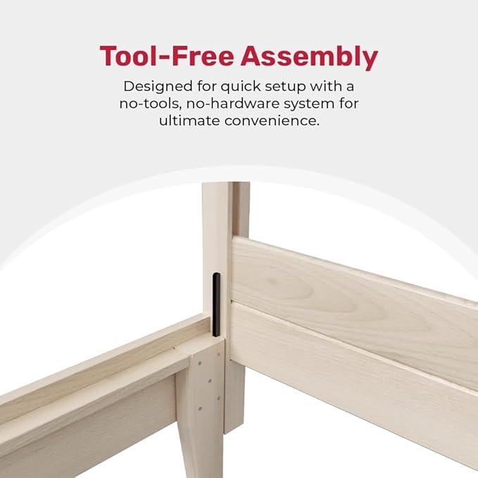 Solid Hardwood Deluxe Platform Bed Frame, Footboard & Slats, Quality Crafted in - Image 4