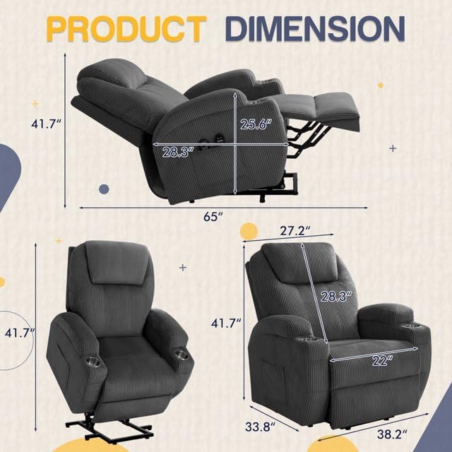 Furmax Electric Power Lift Recliner Chair - Image 2