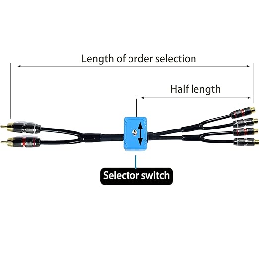 Arklove 5ft Sound Channel swicher 2 Male to 4 Female RCA Switch Selector 2 in 1 - Image 4