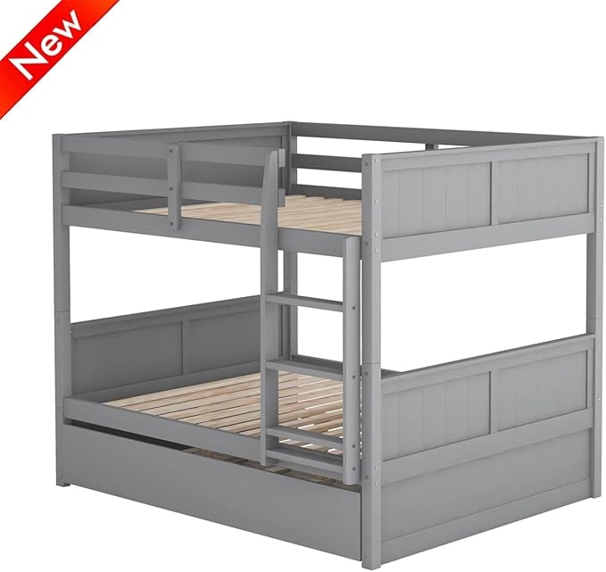TSAMPA Latest Upgraded & Stronger Heavy Duty Solid Wood Full Over Full Bunk Bed - Image 9